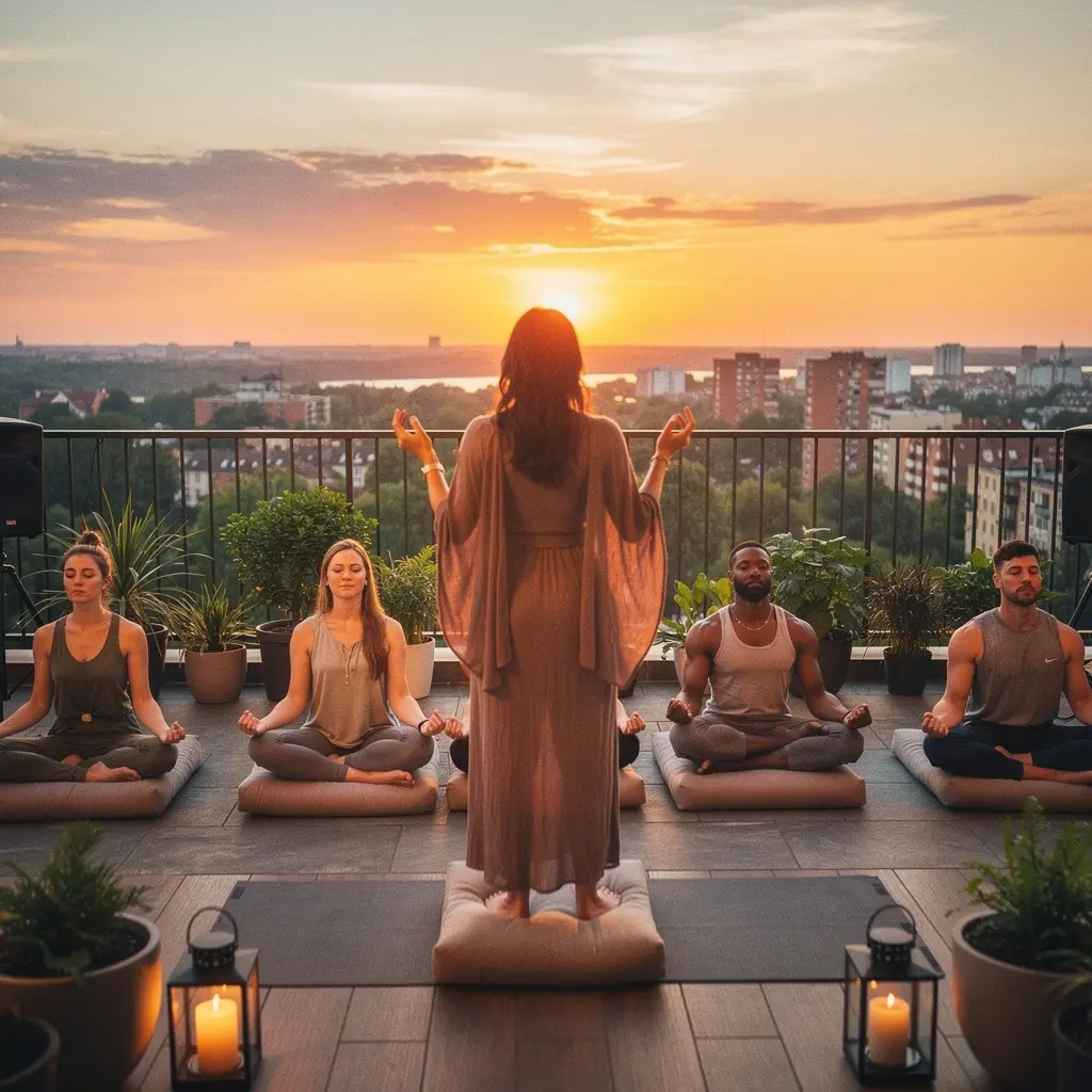 Trener prowadzący zajęcia z treningu siłowego, motywujący uczestników do osiągania lepszych wyników.
